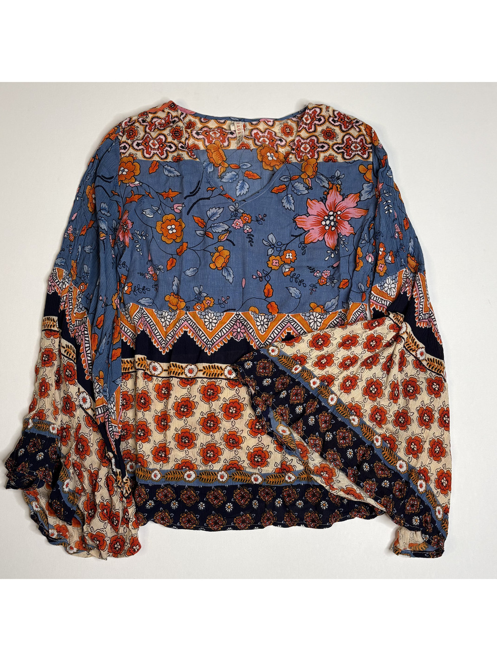RAGA Floral Boho Mixed Print Blouse Top Size M Medium